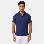 Camisa de Lino Hombre Premium – Manga Corta Transpirable