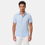 Camisa de Lino Hombre Premium – Manga Corta Transpirable