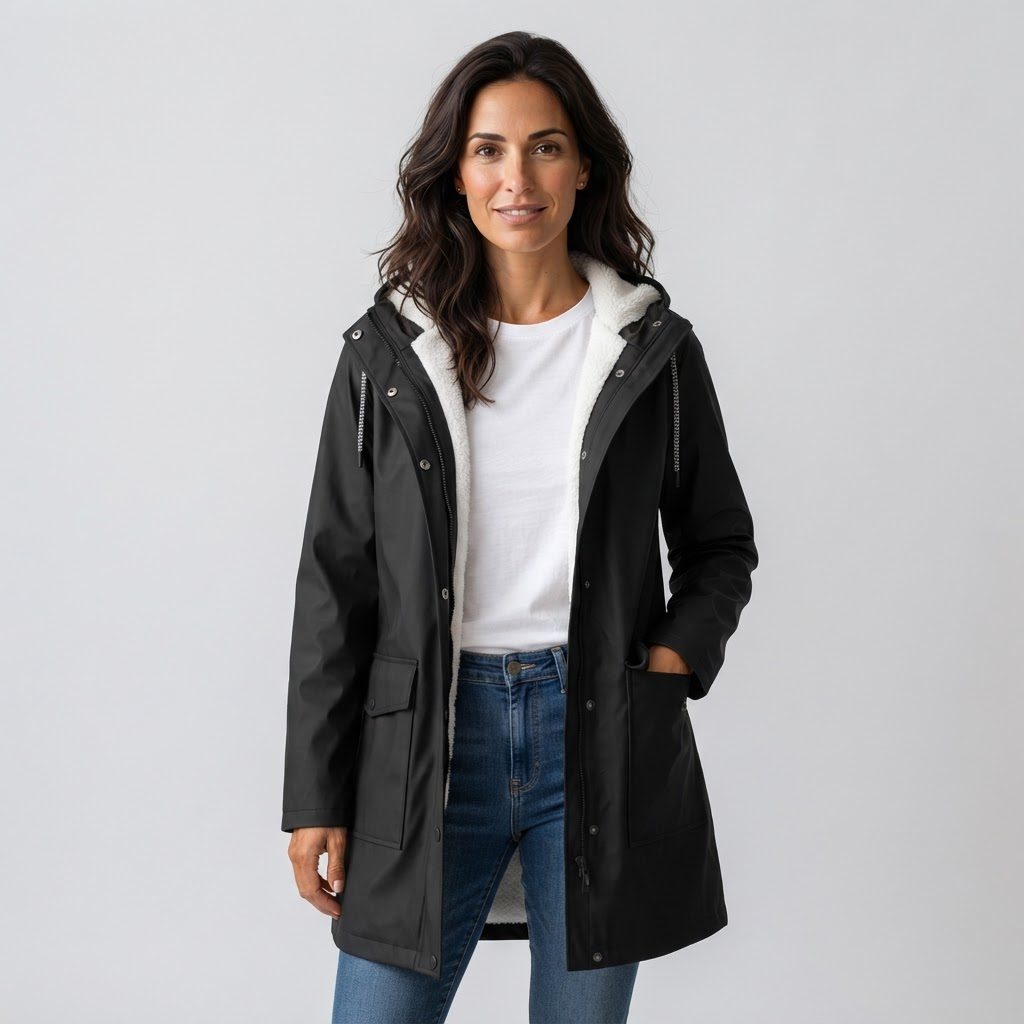Chaqueta Outdoor Mujer Impermeable con Forro Polar y Capucha