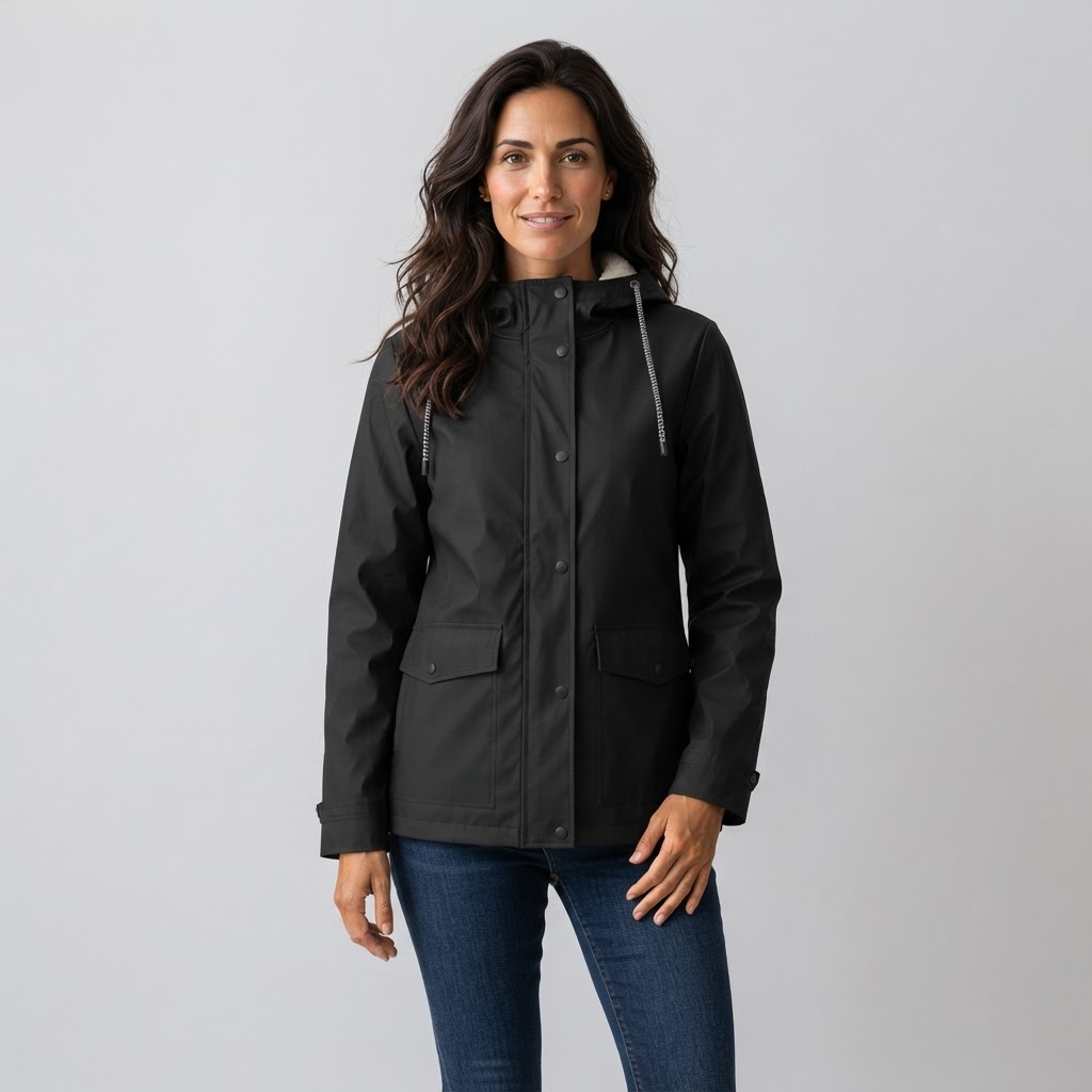 Chaqueta Outdoor Mujer Impermeable con Forro Polar y Capucha