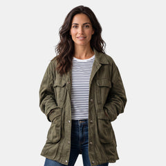 Chaqueta Utility Mujer – Estilo Militar Oversize