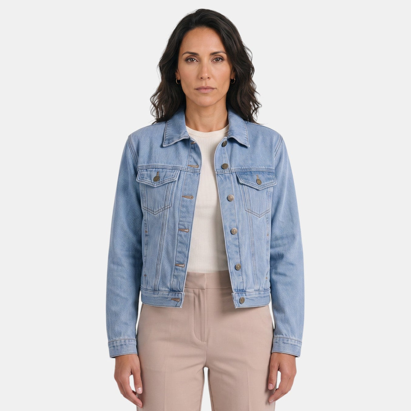 Premium Women's Denim Jacket – Classic Straight Cut