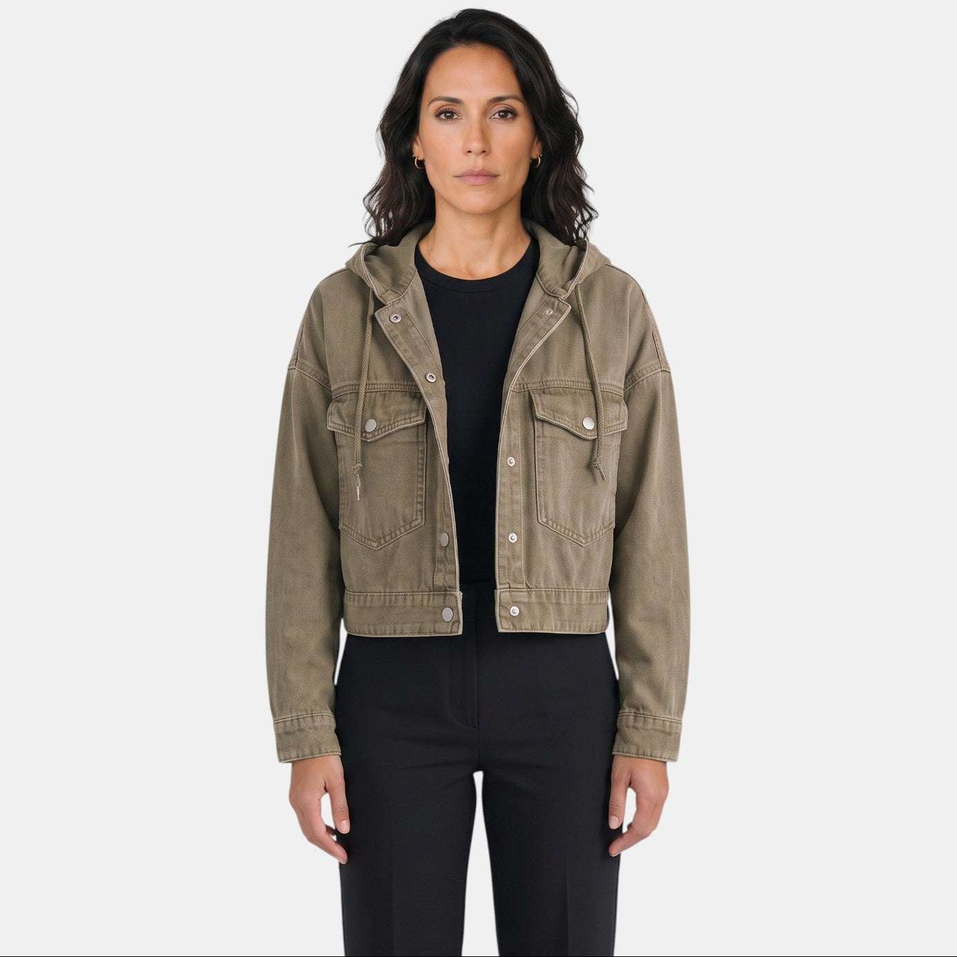 Premium Women's Denim Jacket with Hood