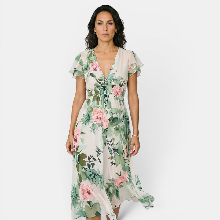 Vestido Midi Boho Floral Mujer