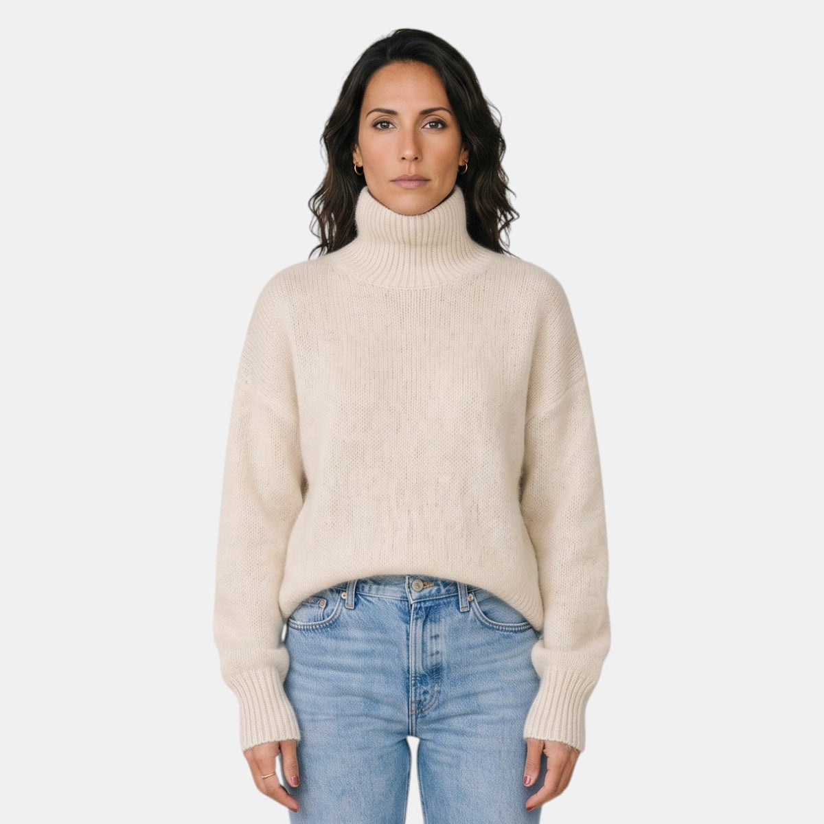 Jersey de Cuello Alto Mujer Premium – 100% Cashmere Elegante