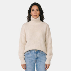 Jersey de Cuello Alto Mujer Premium – 100% Cashmere Elegante
