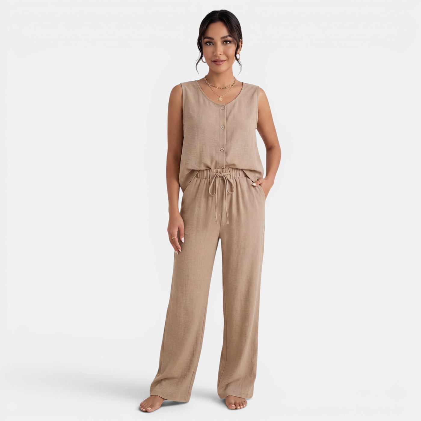 Conjunto Mujer Verano 2 Piezas Sin Mangas