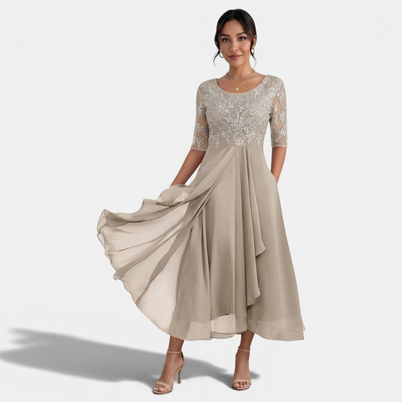 Women's Chiffon and Lace Party Dress