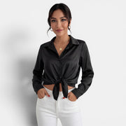 Blusa Mujer Satén Manga Larga