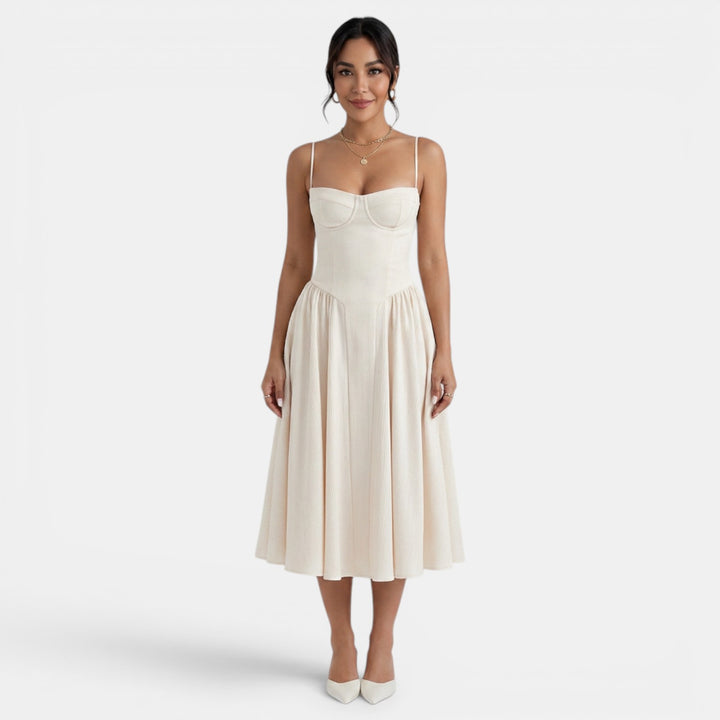 Vestido Midi Corset Mujer Elegante