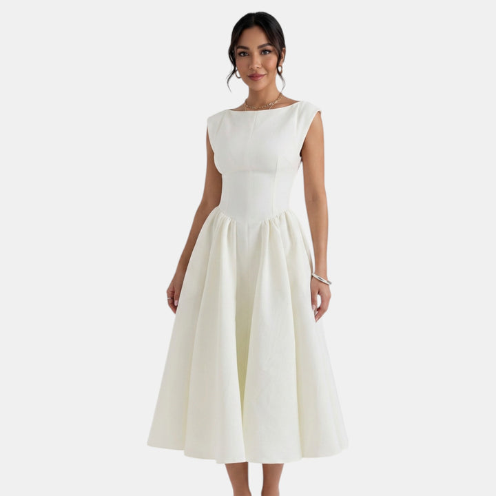 Vestido Midi Mujer Espalda Abierta