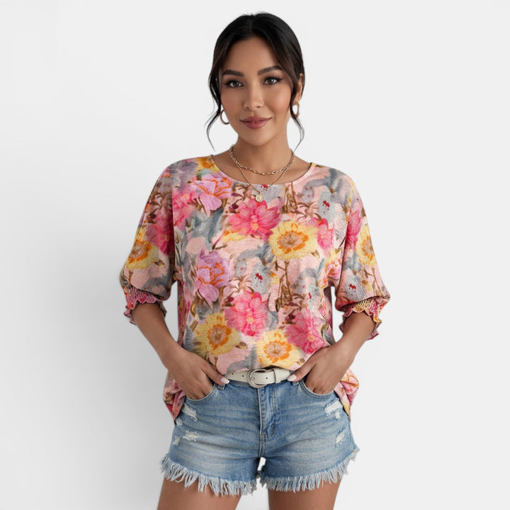 Blusa Floral Mujer Chiffon Verano
