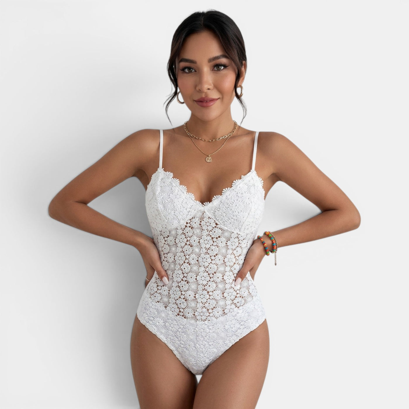 Bañador Mujer Punto Bordado