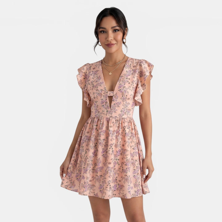 Vestido Floral Mujer Escote V