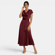 Vestido Midi Elegante de Seda para Mujer