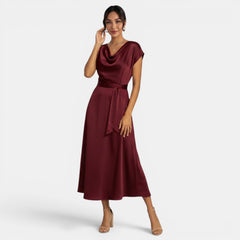 Vestido Midi Elegante de Seda para Mujer