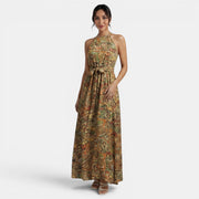 Vestido Boho Largo de Cintura Alta