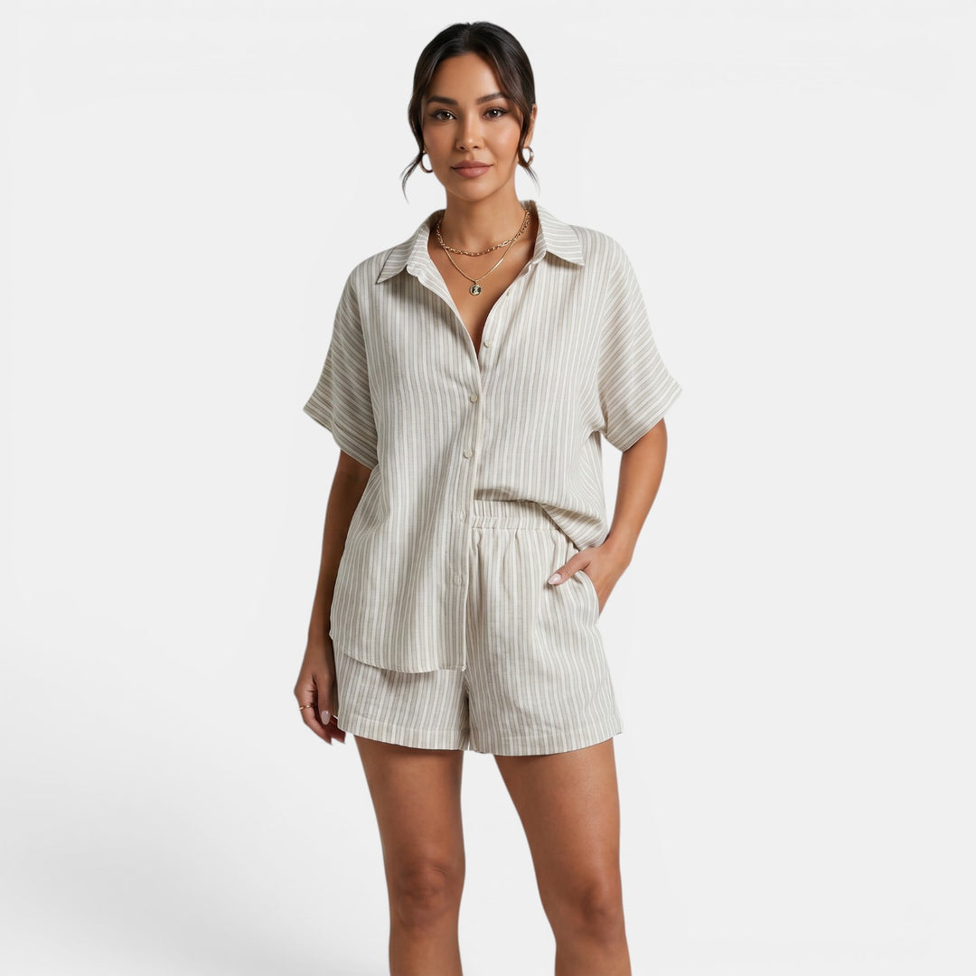 Conjunto Mujer 2 Piezas Rayas Verano