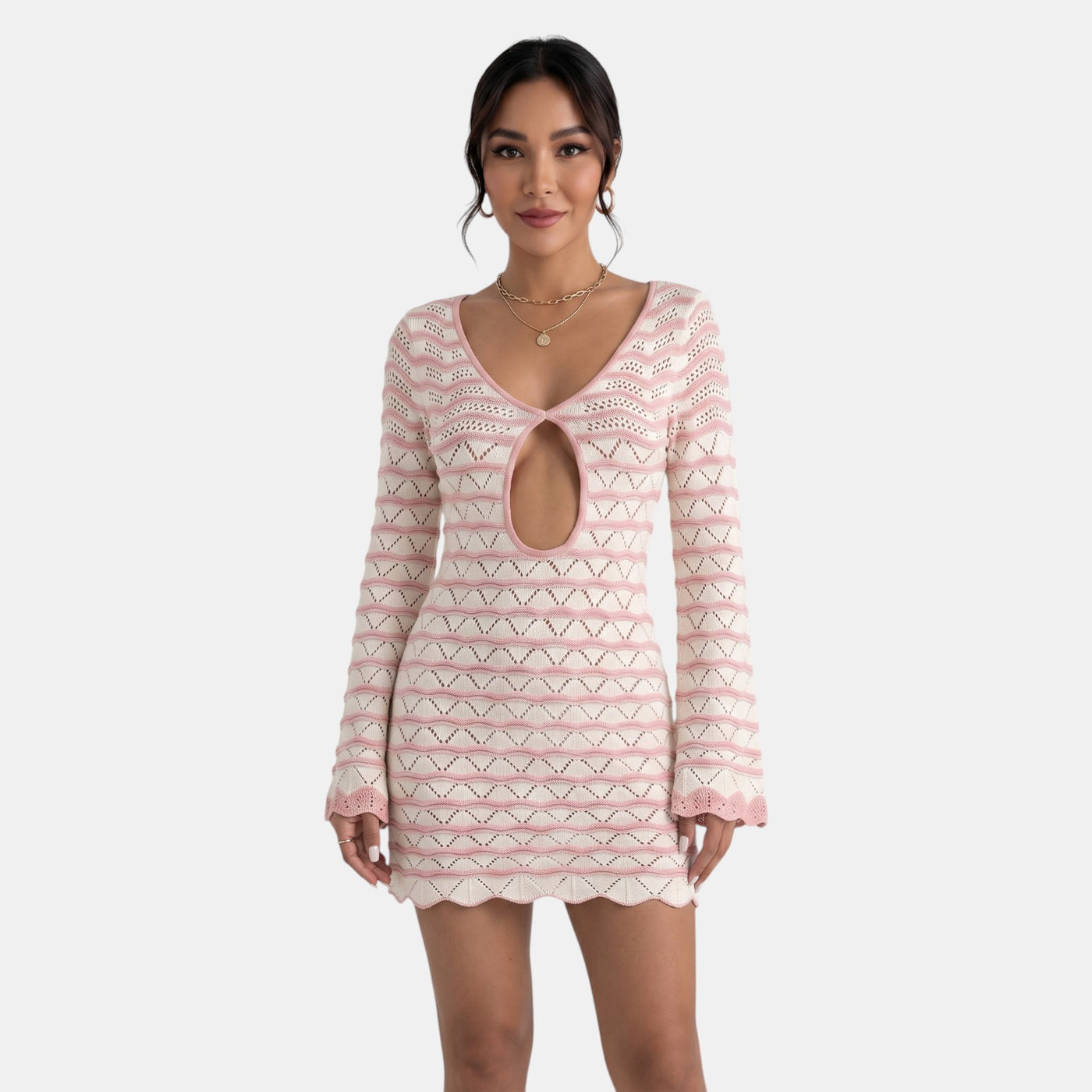Women's Striped Boho Short Dress – Lightweight and Stylish Summer Beach Dress
