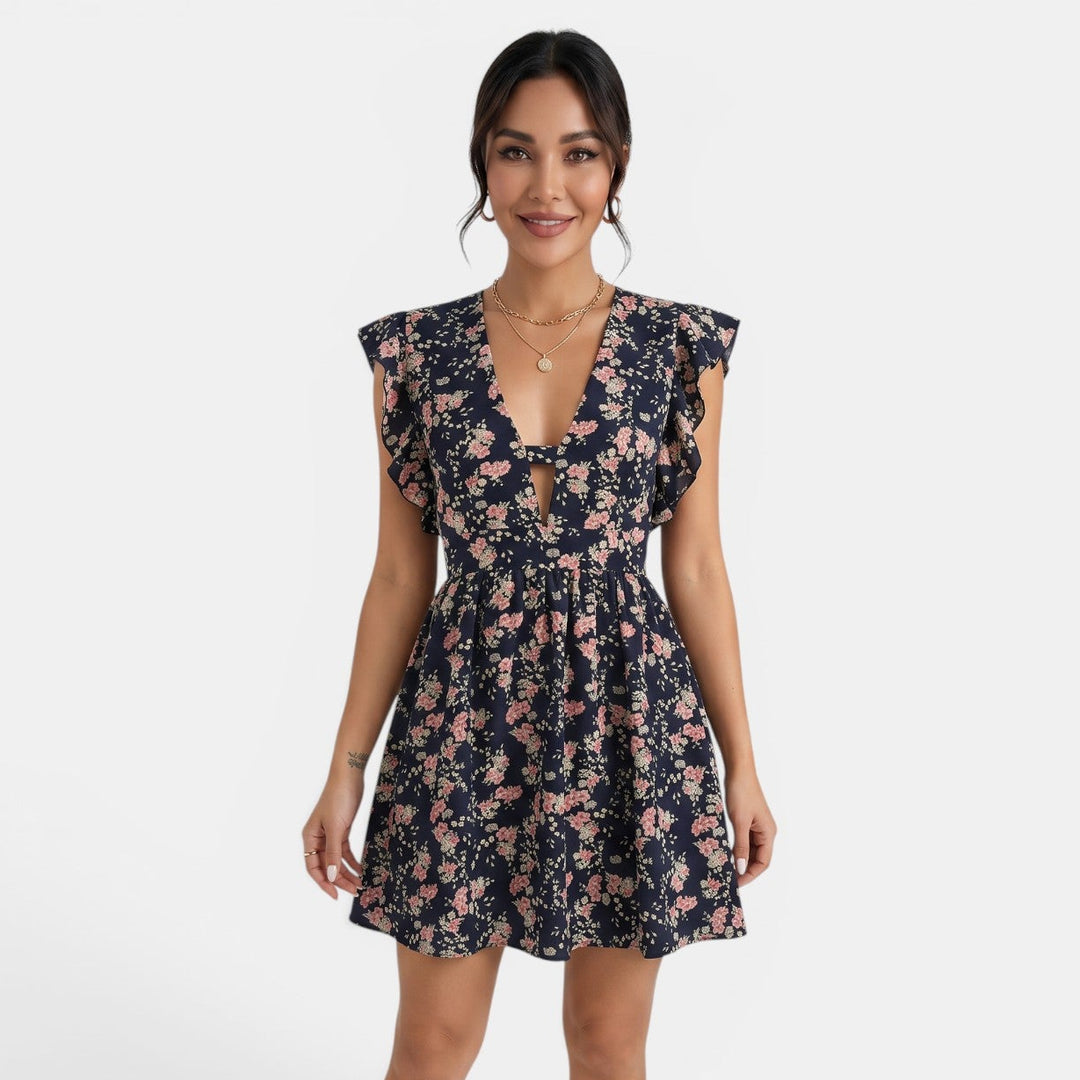 Vestido Floral Mujer Escote V