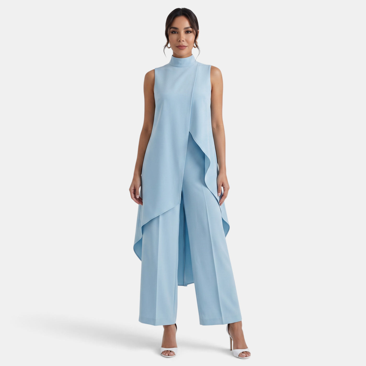 Women's Elegant Asymmetrical High Neck Set