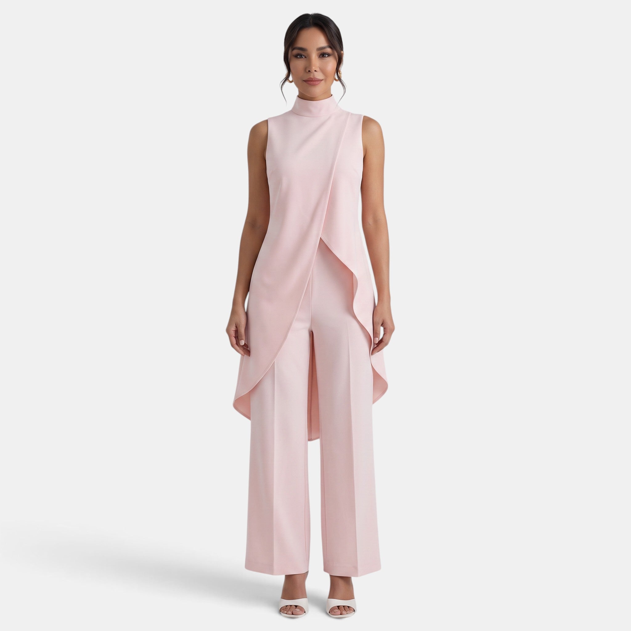 Women's Elegant Asymmetrical High Neck Set