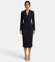 Premium White Women's Midi Blazer Dress