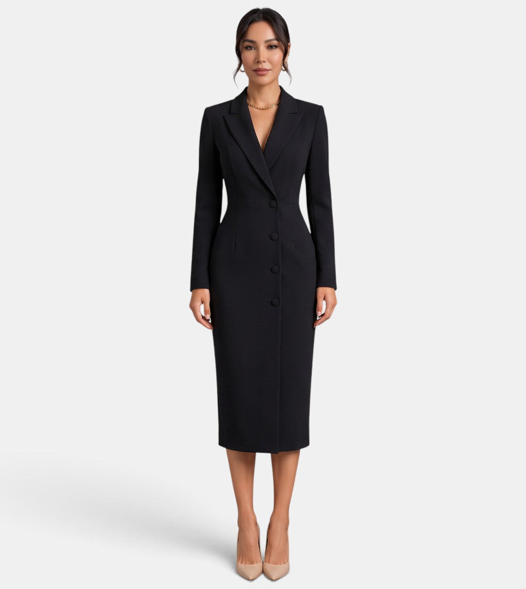Premium White Women's Midi Blazer Dress