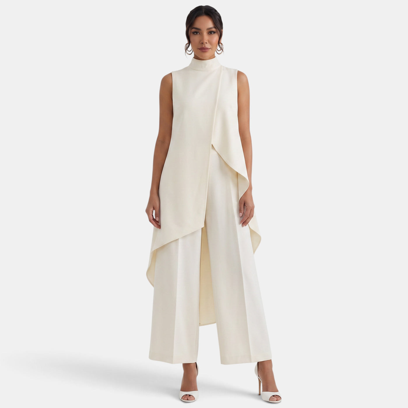 Women's Elegant Asymmetrical High Neck Set