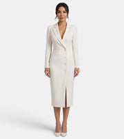Premium White Women's Midi Blazer Dress