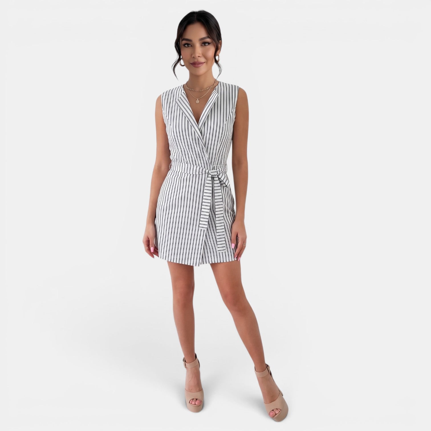 Vestido Mujer Rayas Elegante