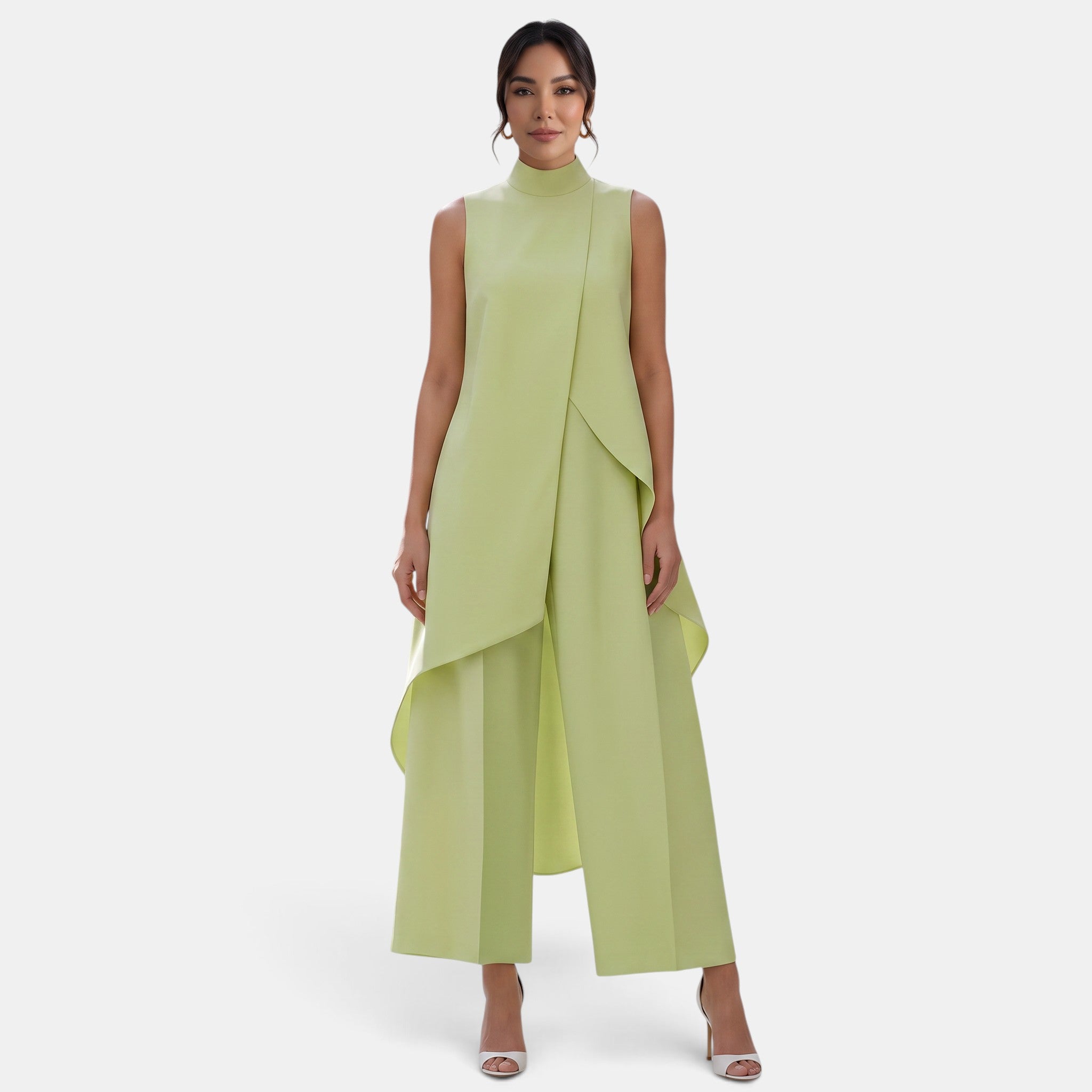 Women's Elegant Asymmetrical High Neck Set
