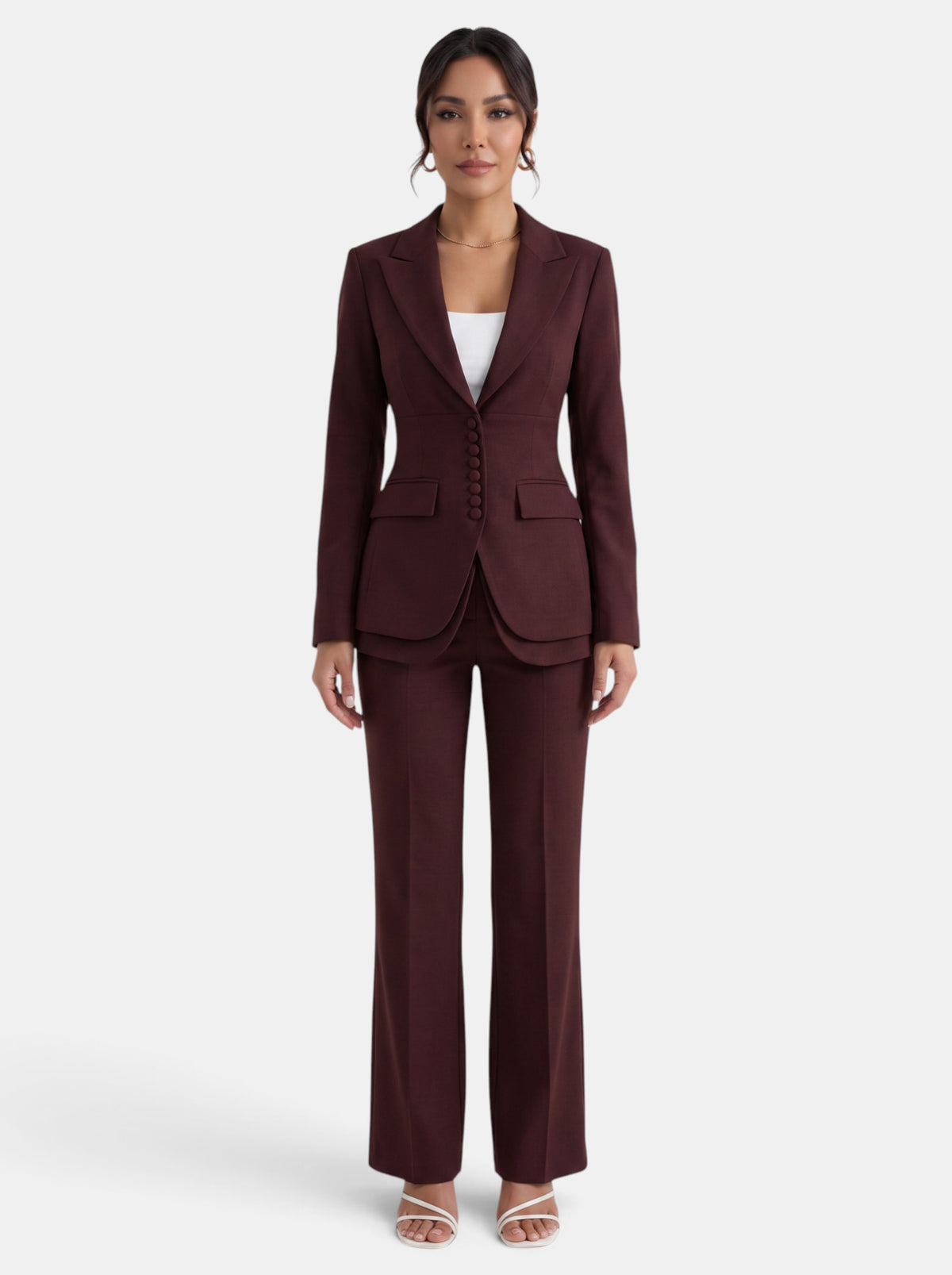 Traje Mujer de Dos Piezas con Americana Entallada y Pantalón