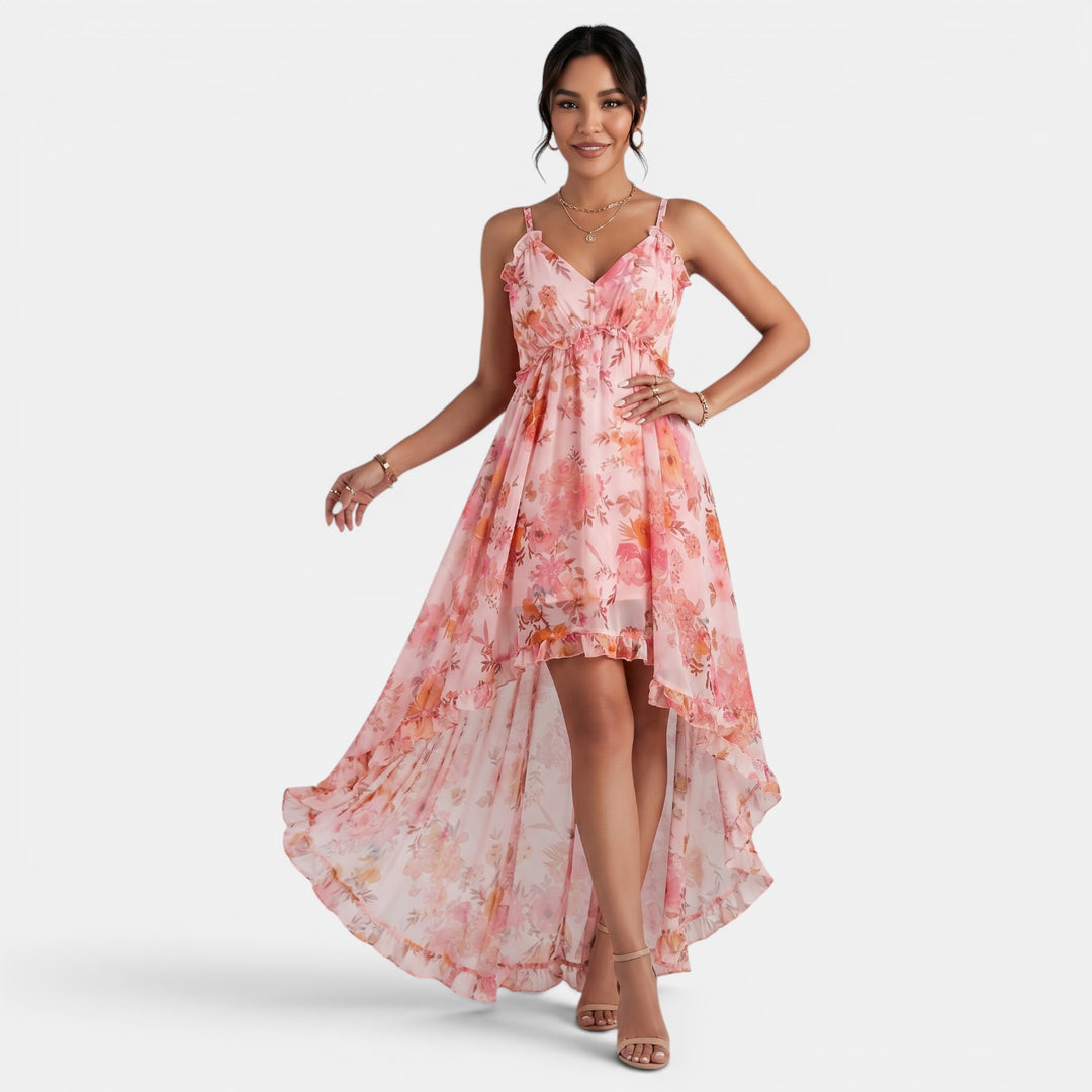 Vestido Rosa Floral Mujer Verano