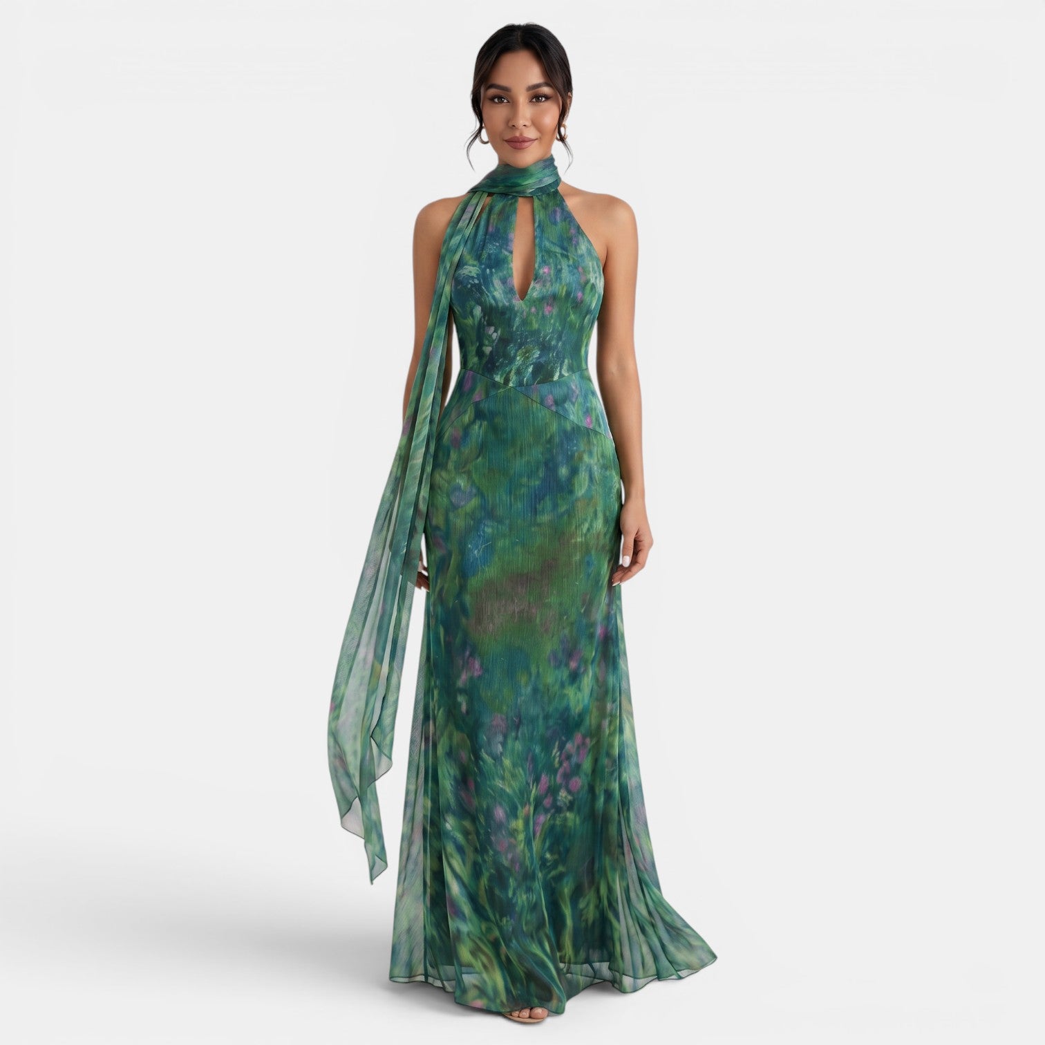 Vestido Largo Halter Mujer Elegante