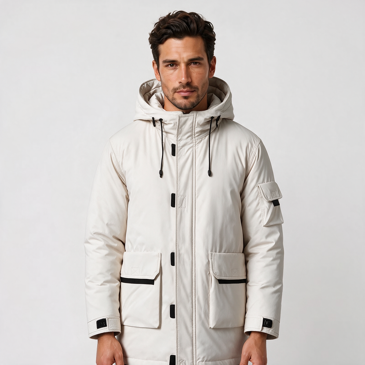 Parka Hombre de Lana de Cordero con Capucha