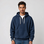 Sudadera Hombre Textura Gofre con Capucha y Cremallera