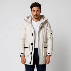 Men's Hooded Sherpa Parka - Lambswool Lined Winter Coat