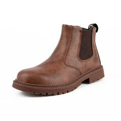 Men's Reinforced Toe Chelsea Work Boots - Durable Slip-On