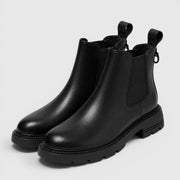 Botines de Piel de Oveja Mujer Premium – Tacón Medio Cómodo