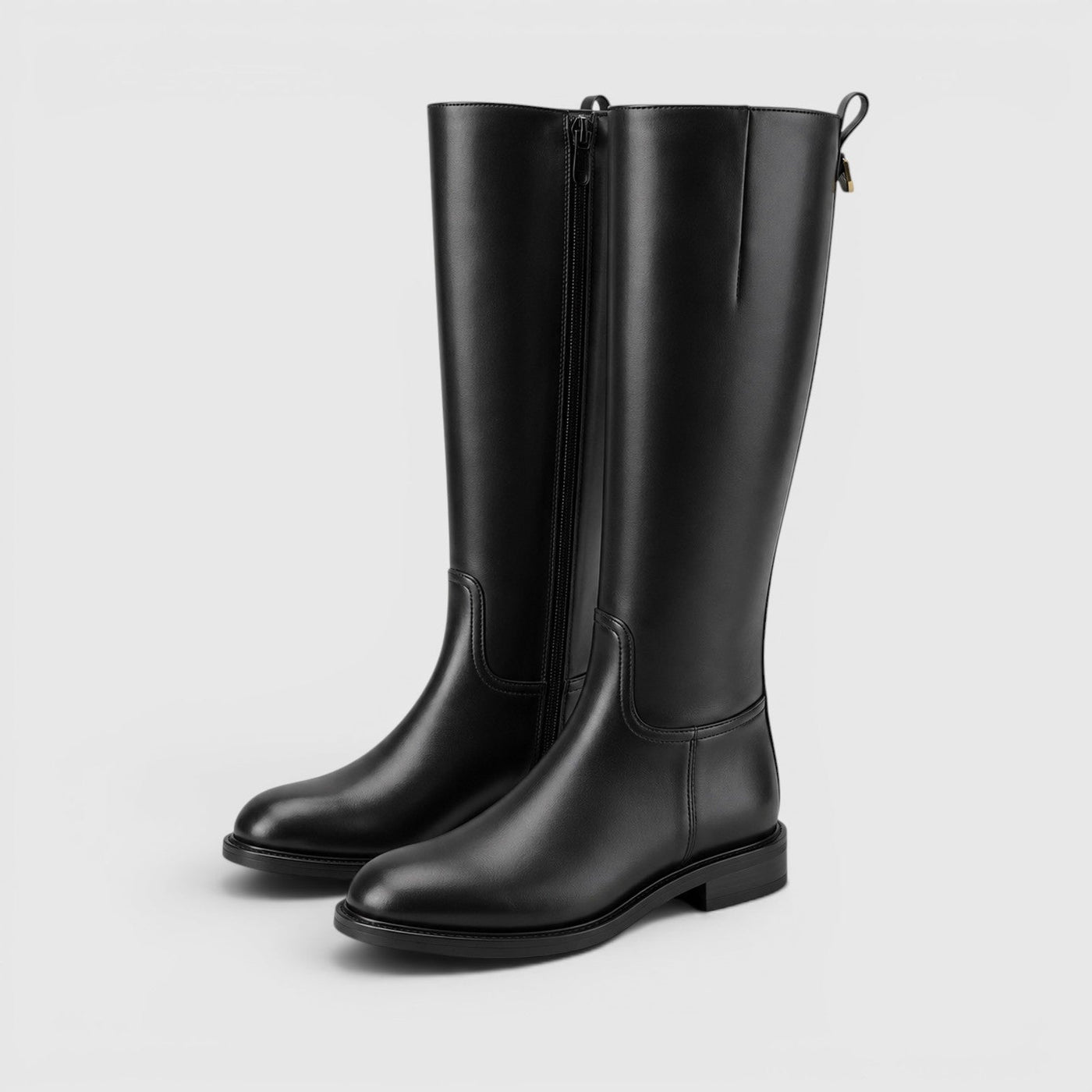 Botas Altas Mujer Premium – Botas hasta la Rodilla con Tacón Medio y Cremallera