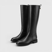 Botas Altas Mujer Premium – Botas hasta la Rodilla con Tacón Medio y Cremallera