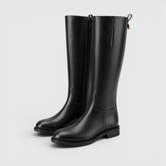 Botas Altas Mujer Premium – Botas hasta la Rodilla con Tacón Medio y Cremallera