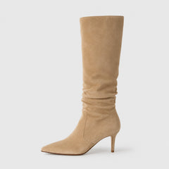 Botas Altas Mujer de Ante con Tacón de Aguja