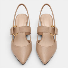 Women's Pointed Toe Ankle Strap Pumps - 2.4 Inch (6 cm) Mid Heel