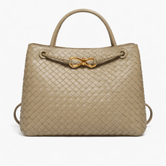 Women's Woven Vegan Leather Tote Bag - Everyday Shoulder Bag