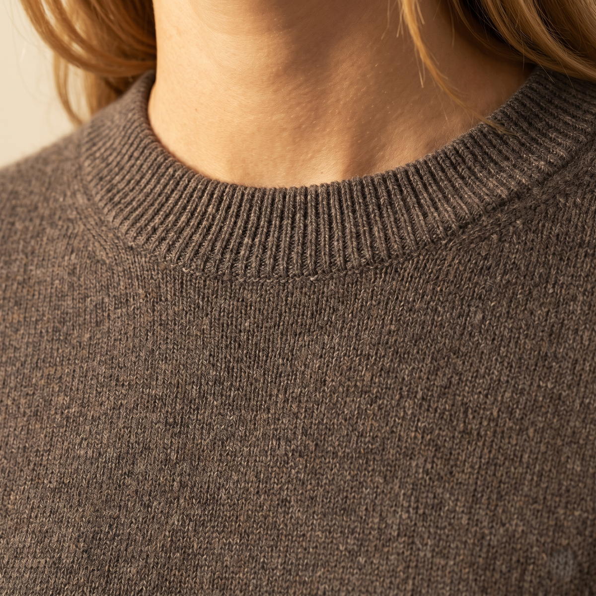 Jersey de Cuello Redondo de Cashmere Puro para Mujer