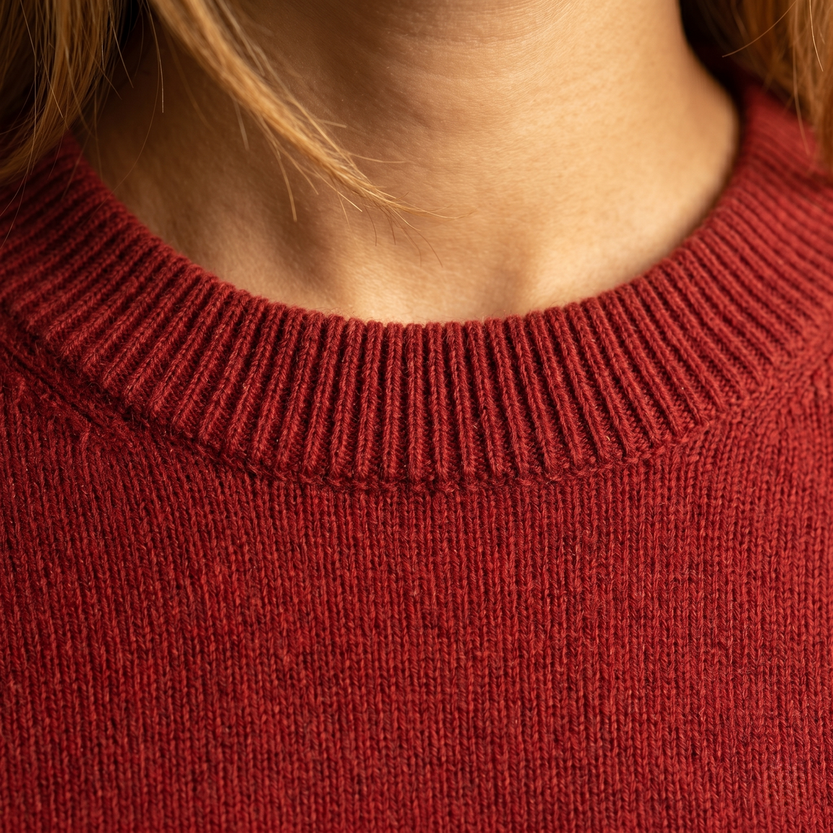 Jersey de Cuello Redondo de Cashmere Puro para Mujer