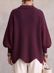 Cárdigan Mujer Oversize con Botones Metálicos