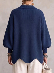 Cárdigan Mujer Oversize con Botones Metálicos